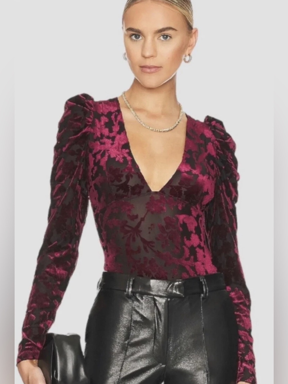 Free People Magic Hour Velvet Intimate Bodysuit Women’s Size XS